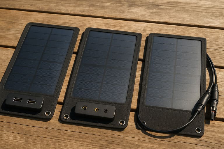 Diferentes Saídas de Placa Solar Portátil Dobrável USB-A DC MC4