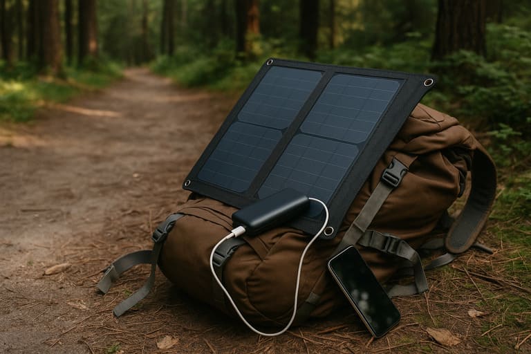 Painel Solar Portatil Dobravel em Trilhas Placa Solar Portátil Dobrável em Trilhas